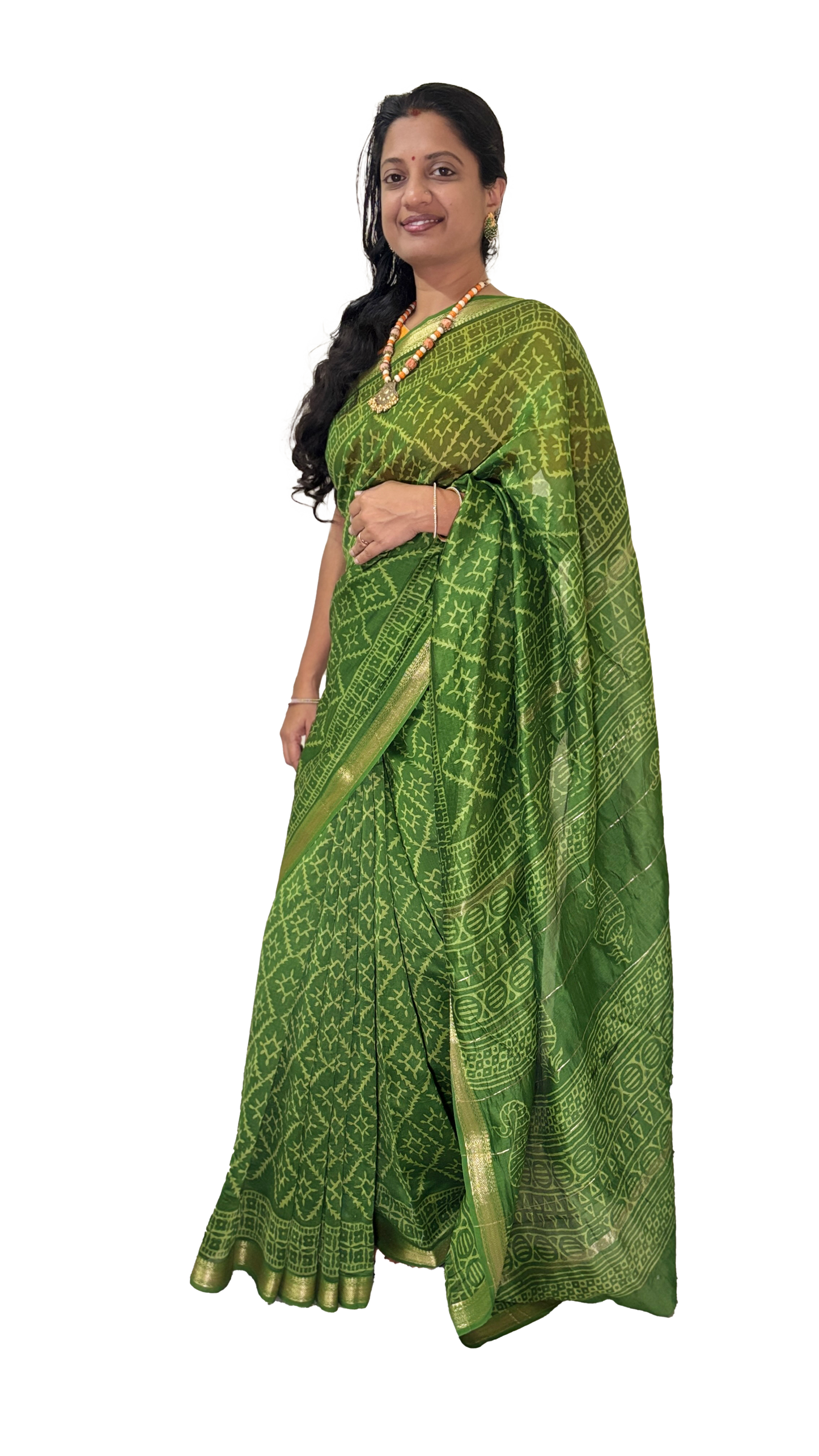 Mehandi Green Silk Cotton Saree
