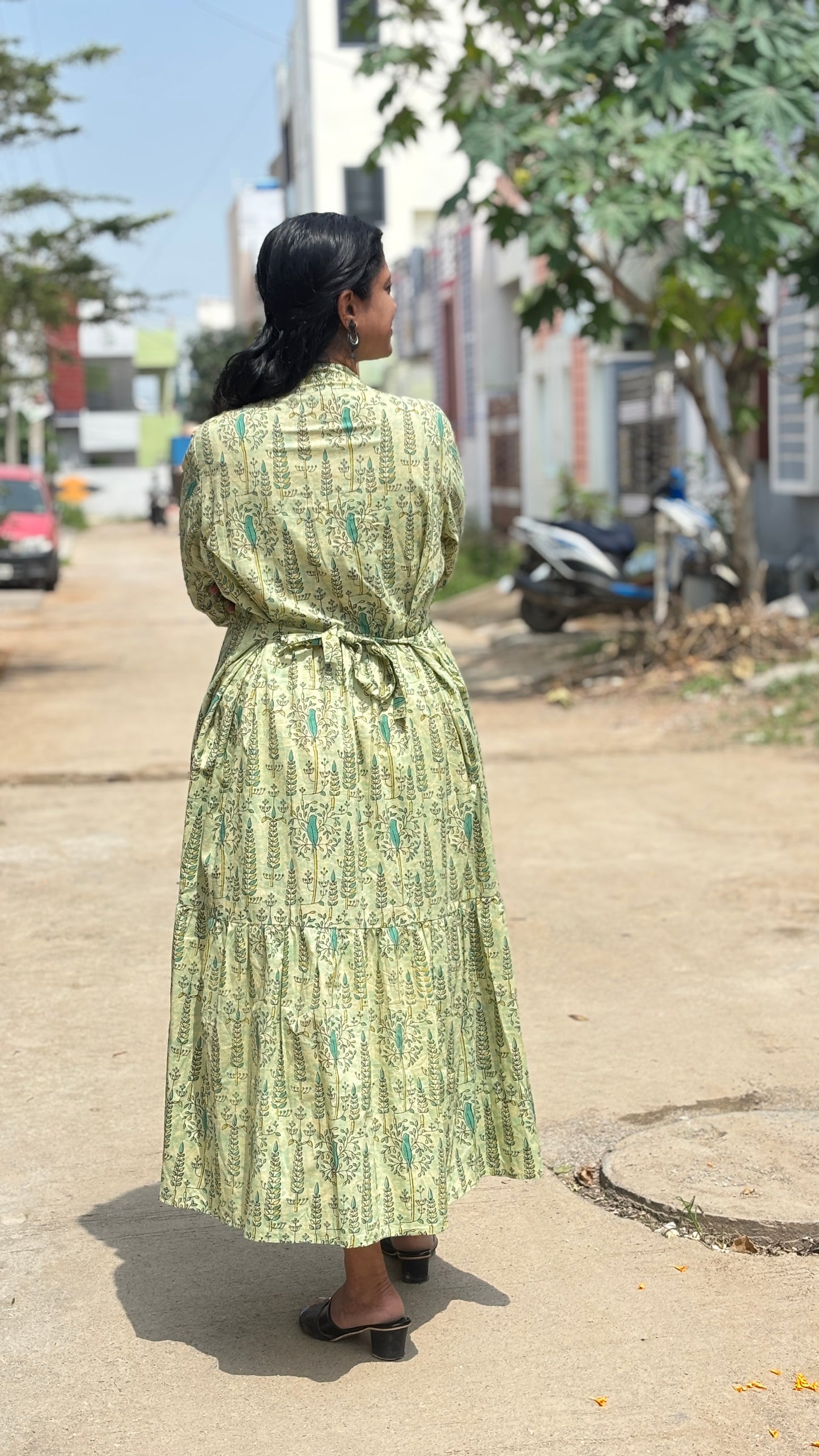 Pastel Green Textured Cotton Dress