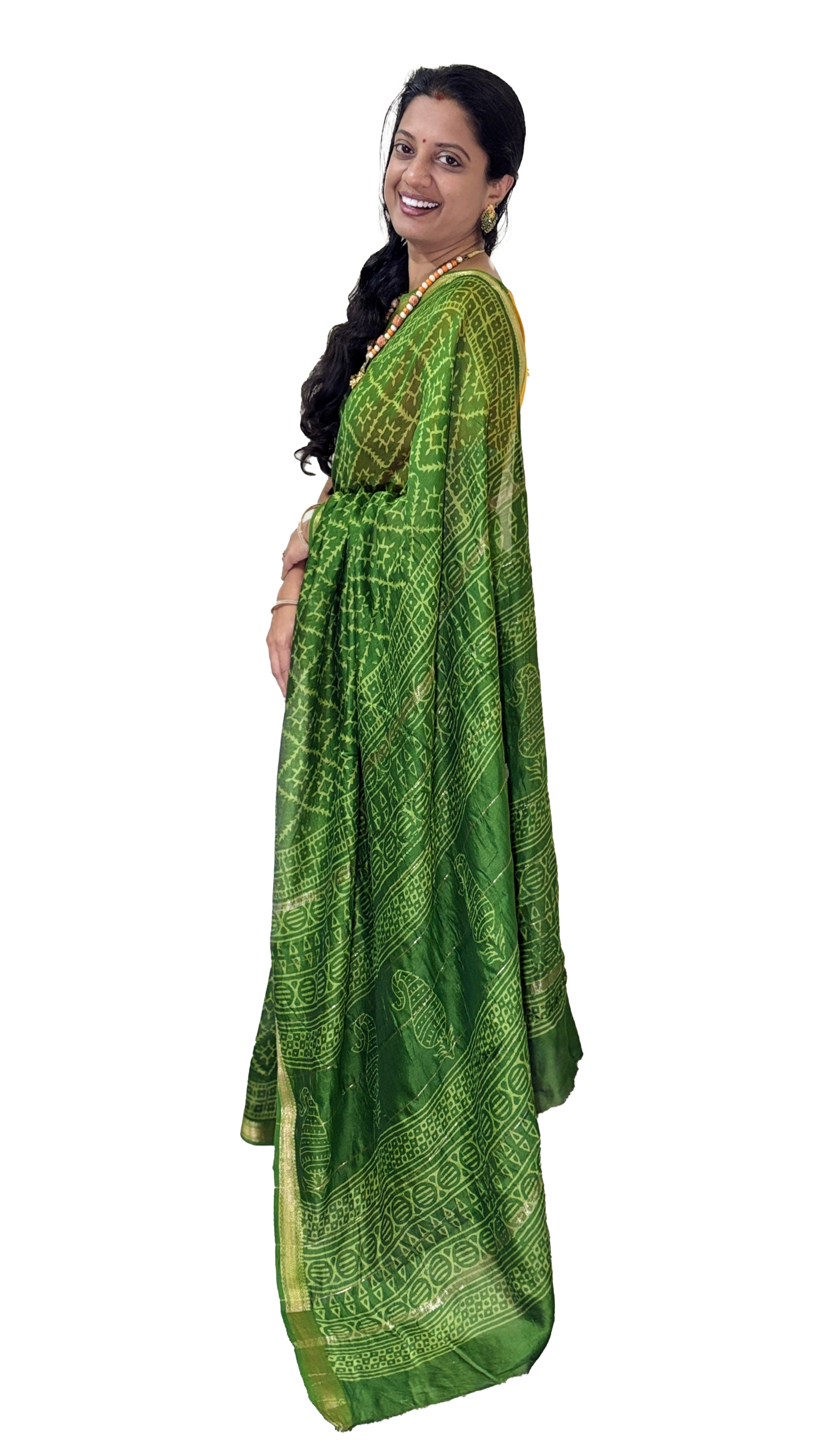 Mehandi Green Silk Cotton Saree