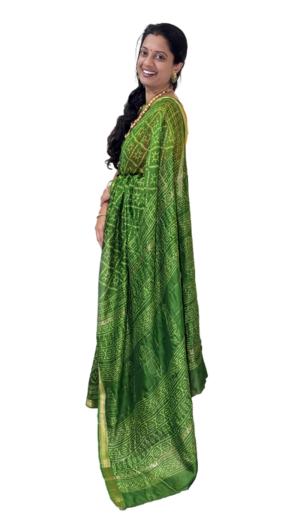 Mehandi Green Silk Cotton Saree