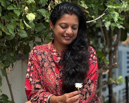 Red Printed Cotton Dress