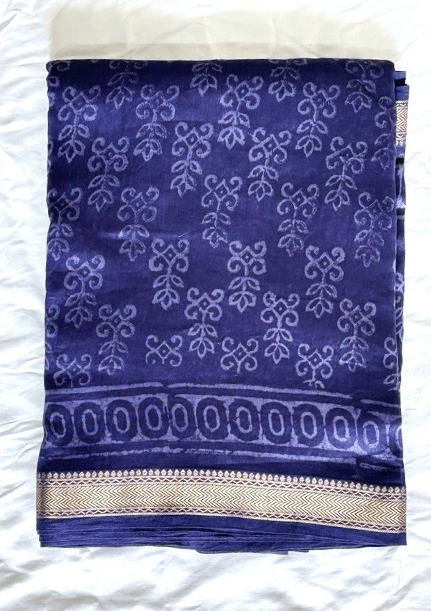 Navy Silk Cotton Saree